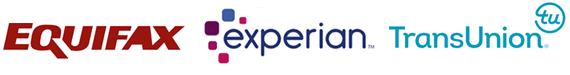 Equifax, Experian & TransUnion logos